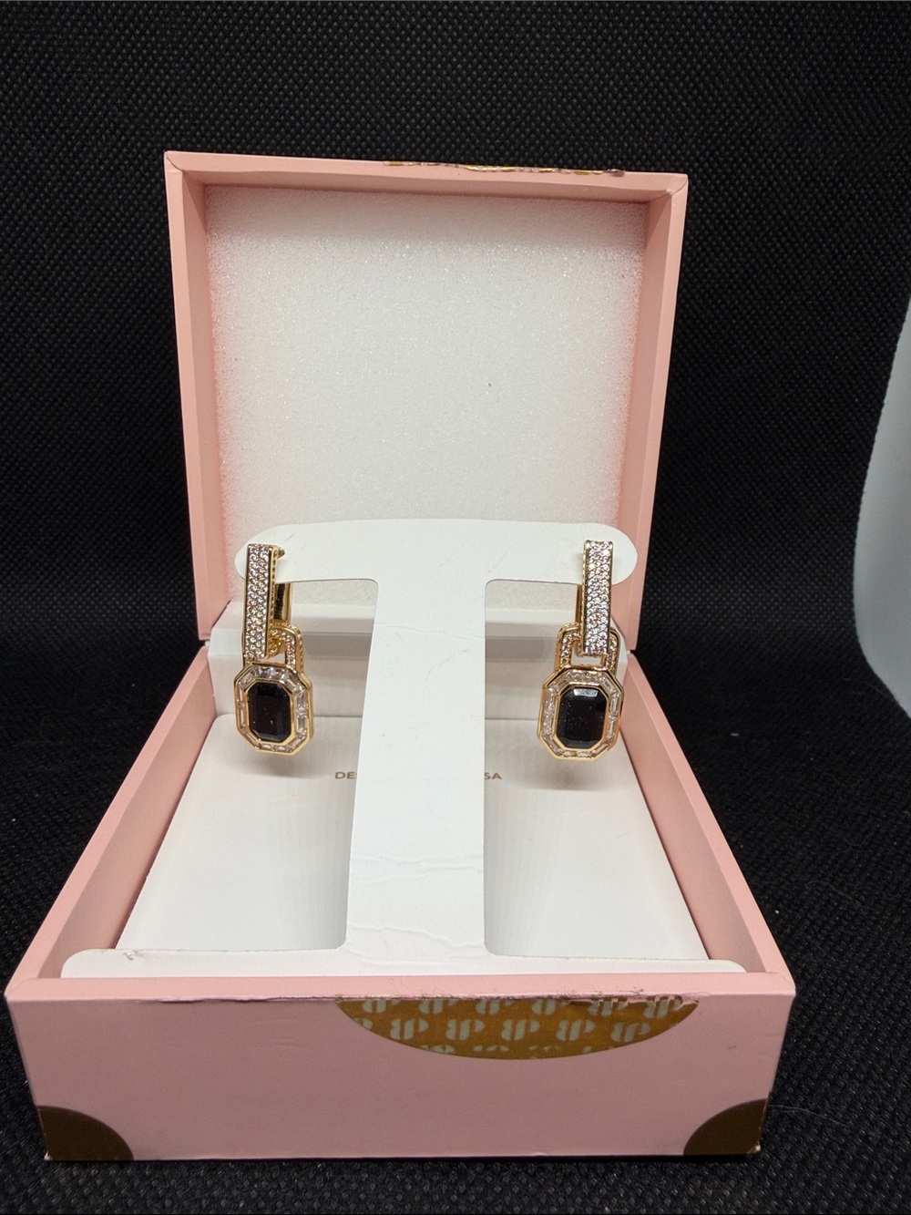 Untamed: Gold Pave with Black Onyx Removable Charm Hoops